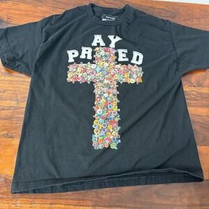 Prayed Up Apparel Unisex Christian T-Shirt‎ XL Black Graphic Print
